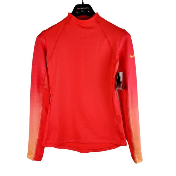 Nike Shirt Womens Medium Pro Hyperwarm Training Coral Peach 803132-850 Athletic - Picture 1 of 16